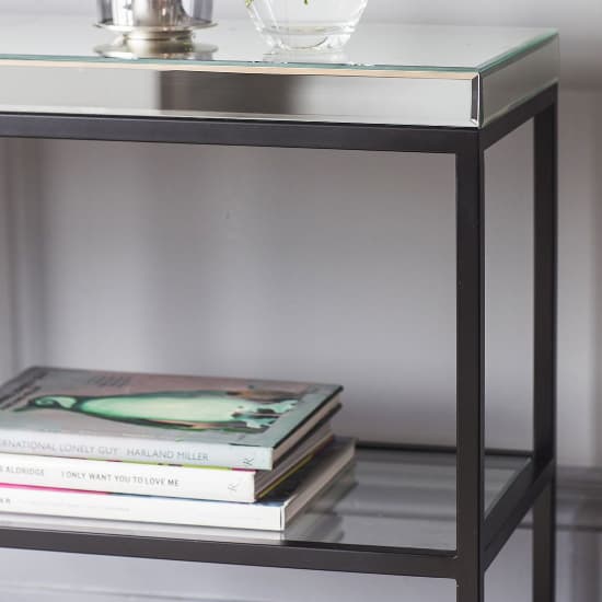 Petard Mirrored Console Table With Black Metal Frame | Furniture in Fashion