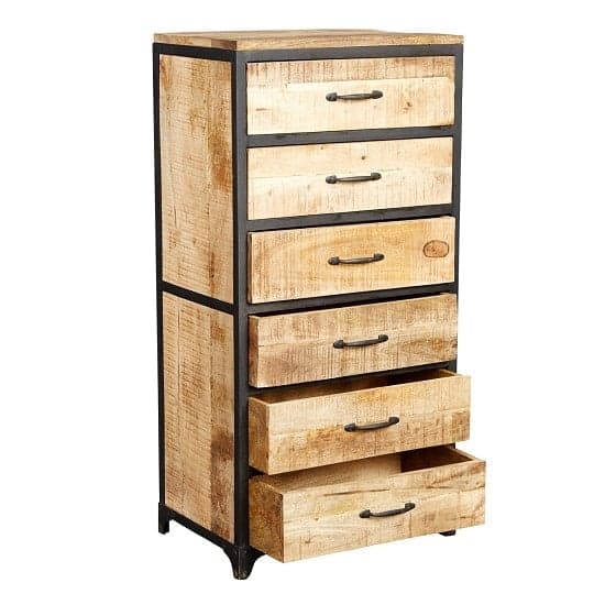 Clio Chest Of Drawers Tall In Reclaimed Wood And Metal Frame ...