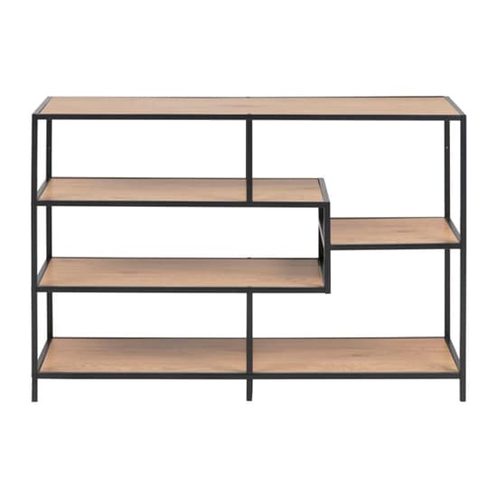 Sparks Oak 4 Shelves Display Stand In Black Frame | Furniture in Fashion