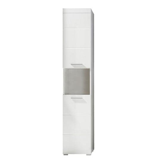 White gloss tall on sale bathroom cabinet