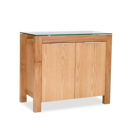 Oak and deals glass sideboard