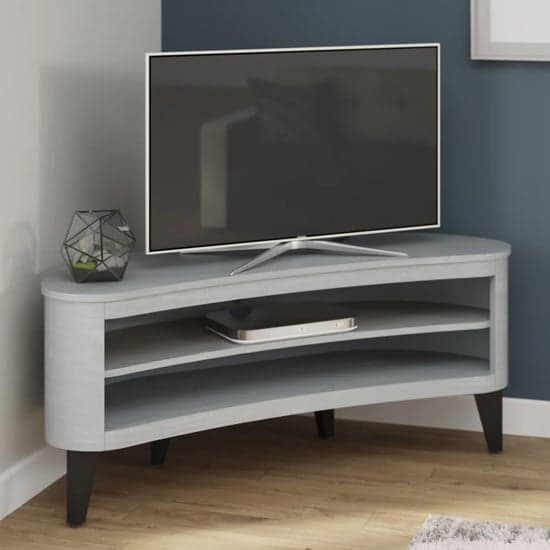 Grey wood corner on sale tv unit