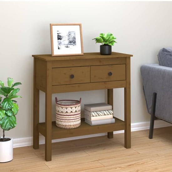 Pine wood console deals table