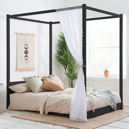 King size black four poster deals bed