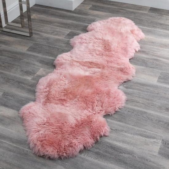 Pink deals sheepskin rug