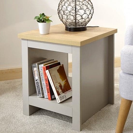 Side table with store basket underneath