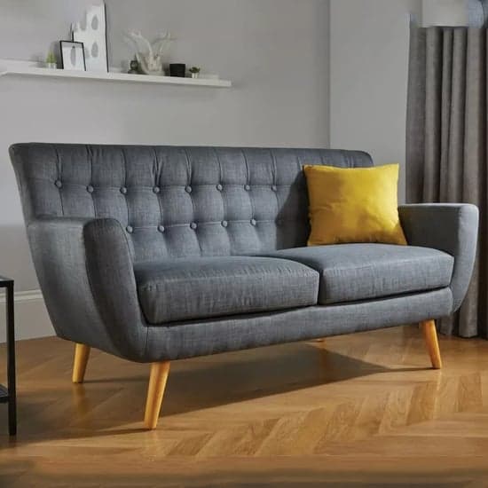 Grey couch deals wooden legs