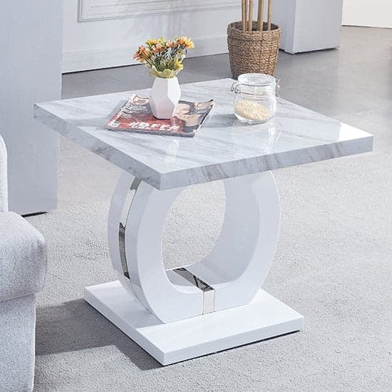 Grey high gloss lamp outlet table