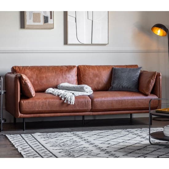 Leather look store 3 seater sofa