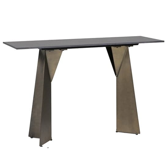 Metal and stone console shop table