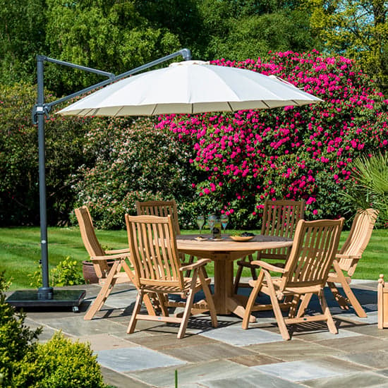 Garden table 6 chairs deals and parasol