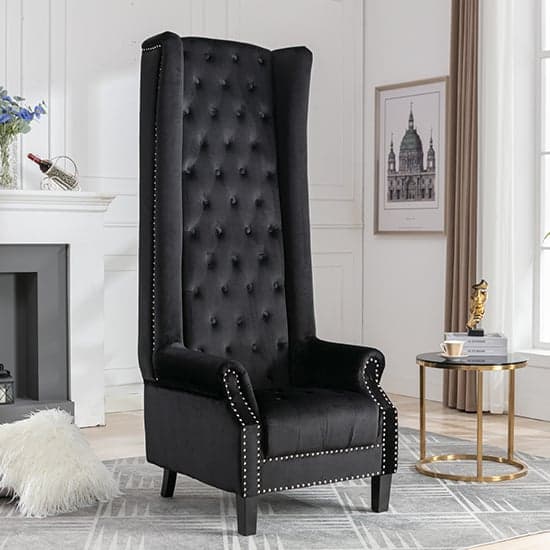 Tall back clearance velvet chair