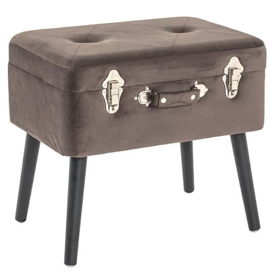 Taupe velvet online ottoman