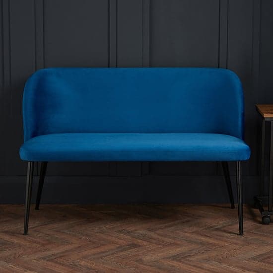 Blue velvet on sale dining bench