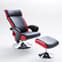 Liam Reclining Chair In Black And Red Faux Leather With Stool_4