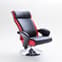 Liam Reclining Chair In Black And Red Faux Leather With Stool_7