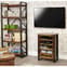 London Urban Chic Wooden Entertainment Cabinet With 4 Shelf_4