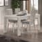 Attoria White Marble Effect Wooden Dining Chair In Grey Seat_2