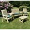 Erog Wooden Outdoor Occasional Seating Set With Coffee Table ...