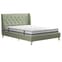 Heron Linen Fabric Double Bed In Green_3