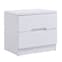 Manhattan High Gloss Bedside Cabinet With 2 Drawers In White_4