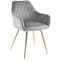 Quincy Grey Velvet Dining Chairs With Gold Legs In Pair | Furniture in ...