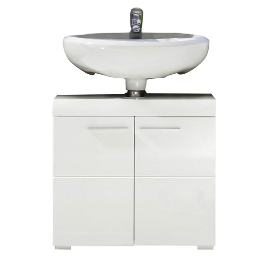 Product photograph of Amanda Vanity Cabinet In White With High Gloss Fronts And 2 Doors from Furniture in Fashion