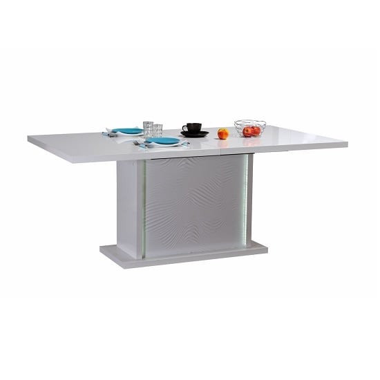 Read more about Carmen extendable dining table in white gloss with led lighting