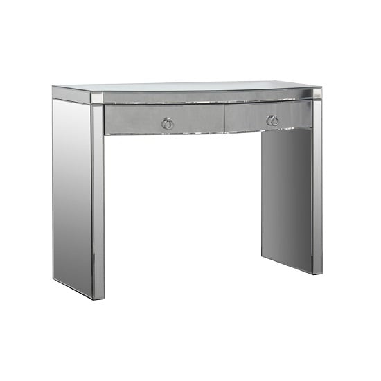 Read more about Bozen curved dressing table in mirror glass with 2 drawers