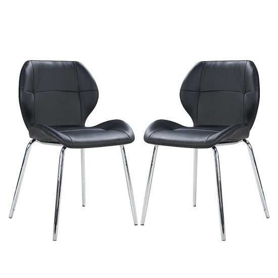 Read more about Darcy dining chair in black faux leather in a pair