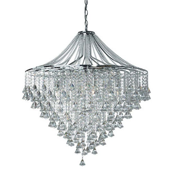 Photo of Dorchester 7 lamp chrome ceiling light with crystal buttons