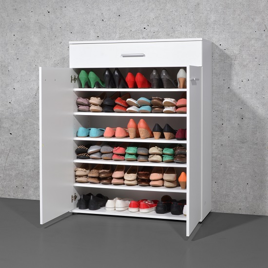 Stewart Shoe Storage Cabinet In White With 2 Doors 23862