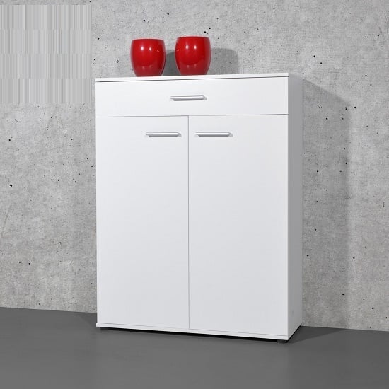 Stewart Shoe Storage Cabinet In White With 2 Doors Furniture In