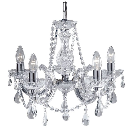View Marie therese 5 light chrome crystal chandelier ceiling light