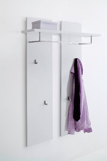 Odessa White Gloss Wall Mounted Coat Stand | Furniture in Fashion