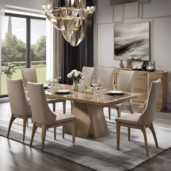 Wooden Dining Table & 6 Chairs Set UK - Modern | Furniture in Fashion