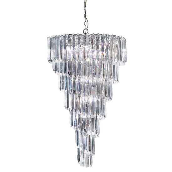 Photo of Sigma 9 lamp chrome spiral ceiling light with acrylic prisms