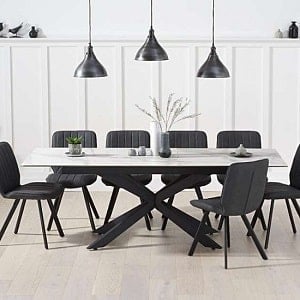 marble effect dining table 8 seater