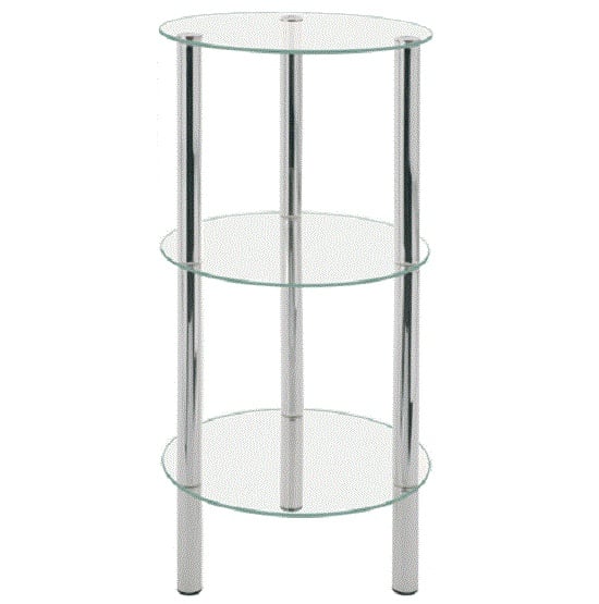 Product photograph of 3 Tier Display Stands With Round Glass And Chrome Legs from Furniture in Fashion