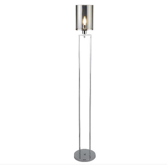 Product photograph of Catalina Chrome Floor Lamp In Smoked Glass Shades from Furniture in Fashion