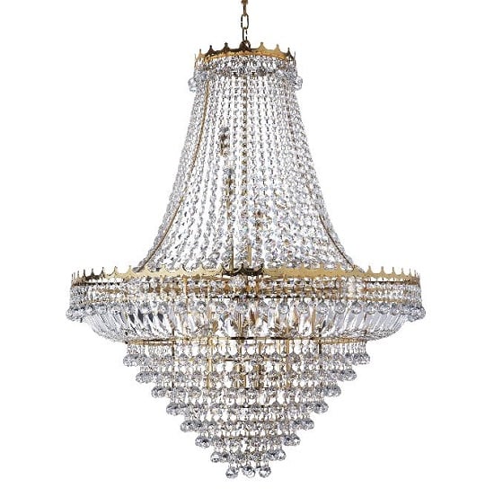 View Versailles gold 19 light chandelier trimmed with crystal
