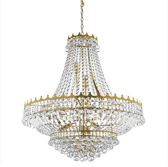 View Versailles gold 13 light chandelier trimmed with crystal