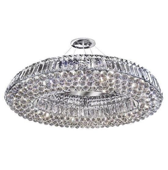 Product photograph of Vesuvius Chrome Oval Ten Light Chandelier With Clear Crystal Cof from Furniture in Fashion