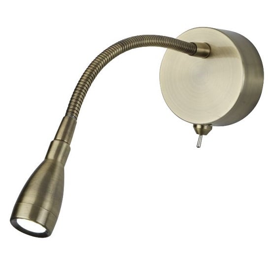 Read more about Led antique brass flexi wall lamp and reading light
