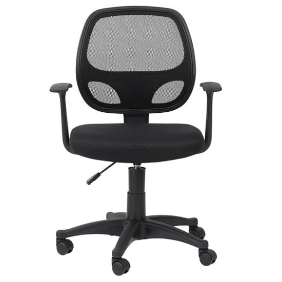 Product photograph of Davis Home Office Chair In Black With Fabric Seat from Furniture in Fashion