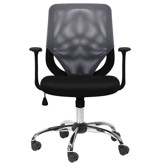 Product photograph of Atlanta Home And Office Chair In Black And Grey With Fabric Seat from Furniture in Fashion