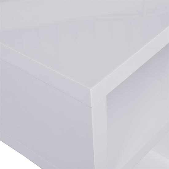 Albania High Gloss 3 Tiers Shelving Unit In White | Furniture in Fashion