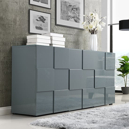 Read more about Aspen high gloss sideboard with 3 doors in grey