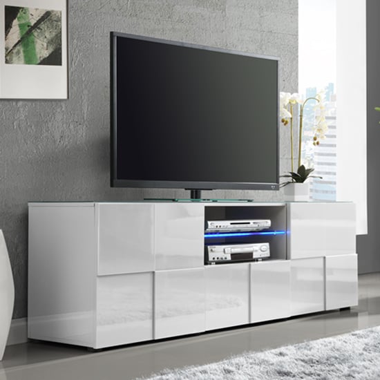 Read more about Aspen high gloss tv sideboard in white with led lights