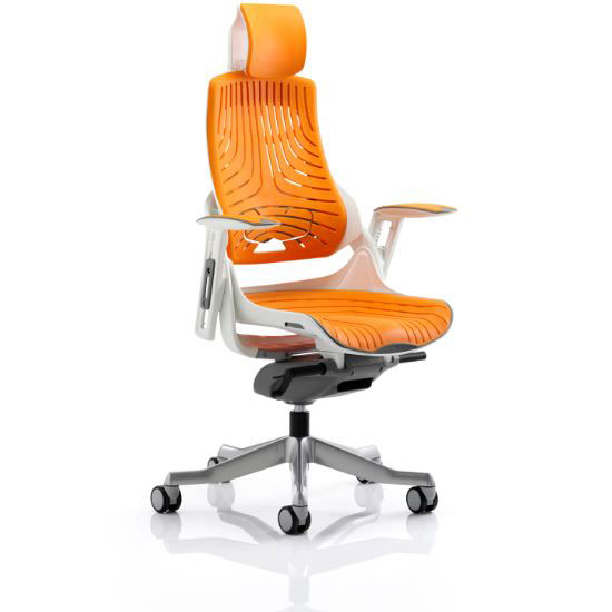 Photo of Zeta executive office chair in orange elastomer